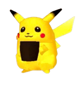 pikachu floating with balloons